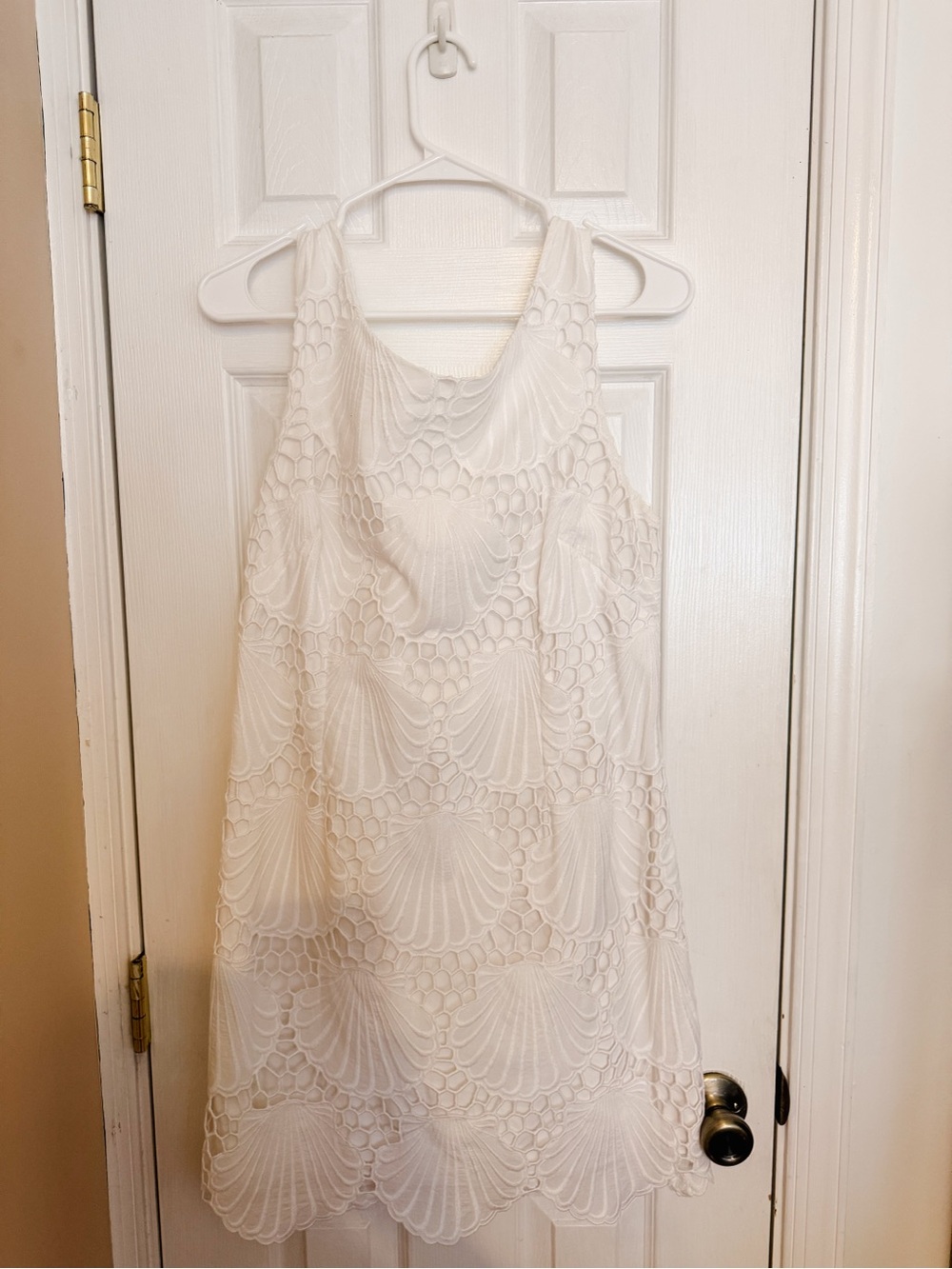 White Lace Shell-Pattern Sundress
